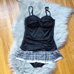 24th & Ocean Black & White One Piece Swim Suit